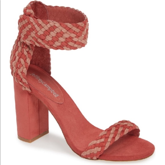 Jeffrey Campbell Lindsey Pink Woven Suede Sandal